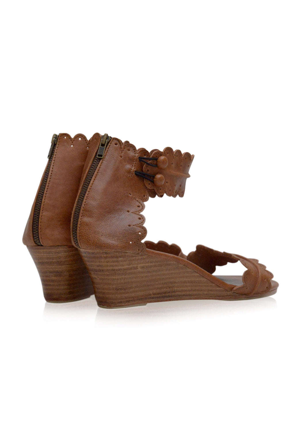 Magdalena Wooden Wedge Sandals