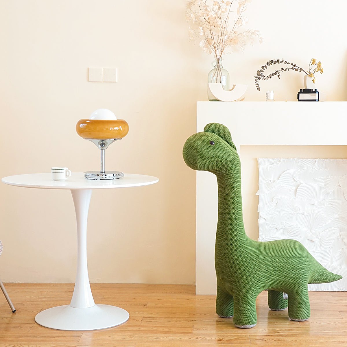 Knitted Green Dinosaur Stool